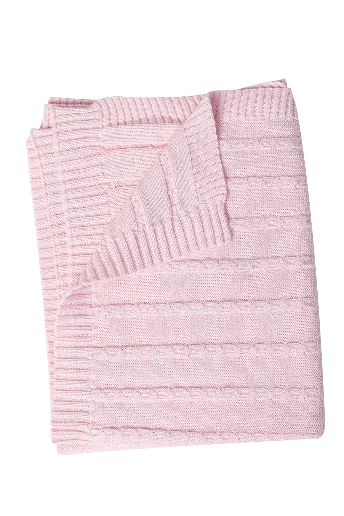 Pink Cable Knit Blanket