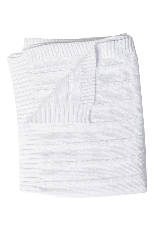 White Cable Knit Blanket