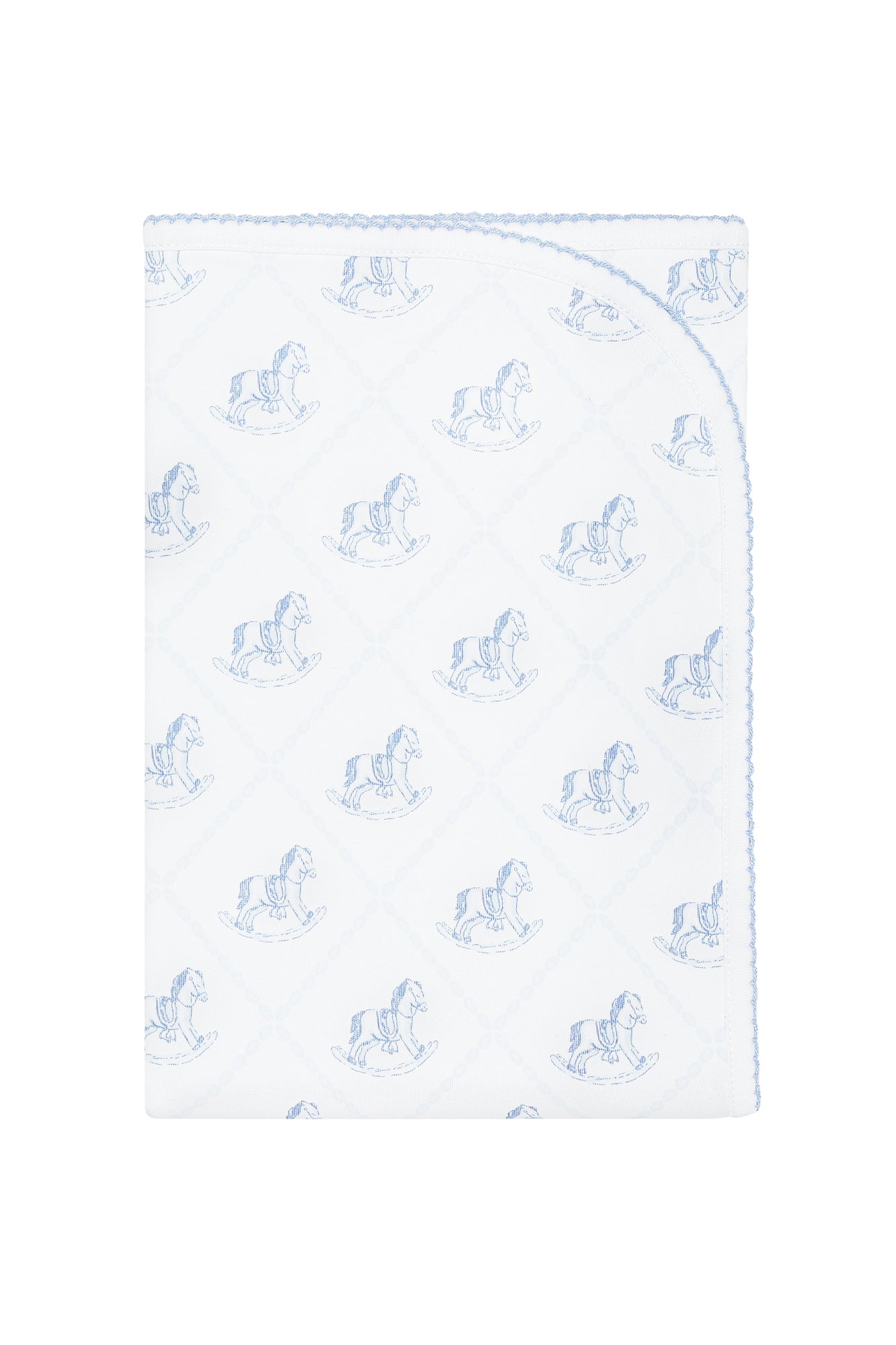 Blue Rocking Horse Receiving Blanket