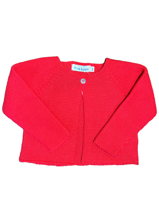 Red Single Button Cardigan