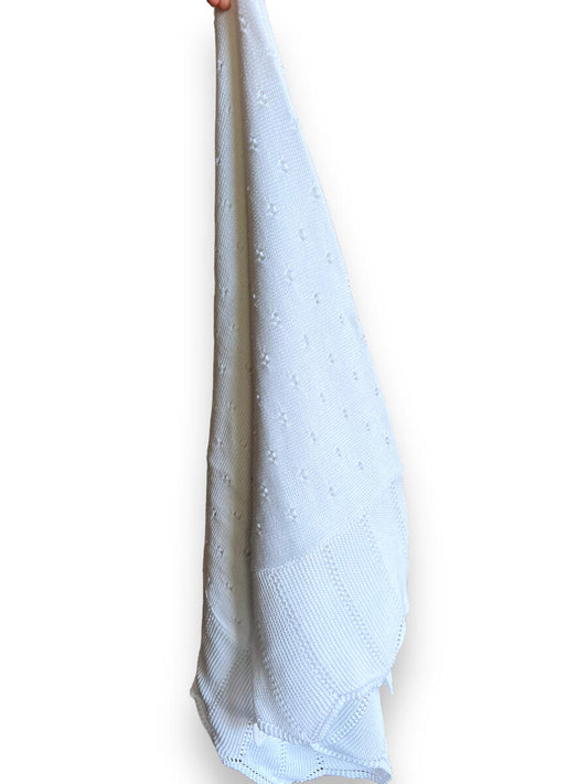 Lace Edge Blanket- White