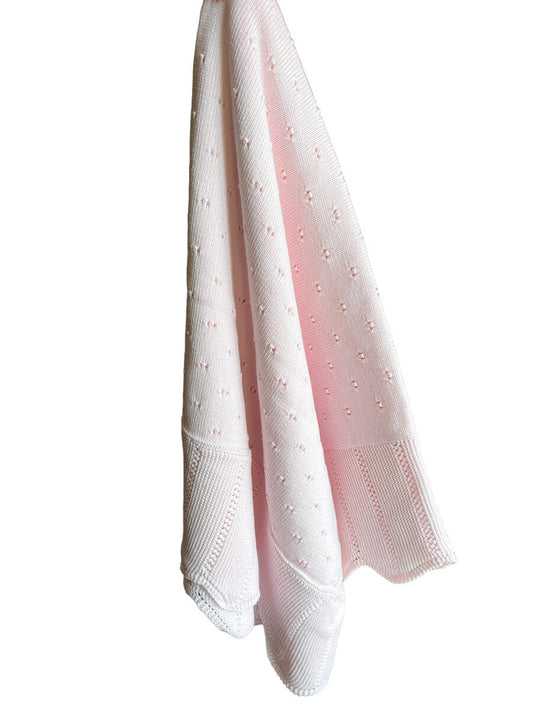 Lace Edge Blanket- Pink