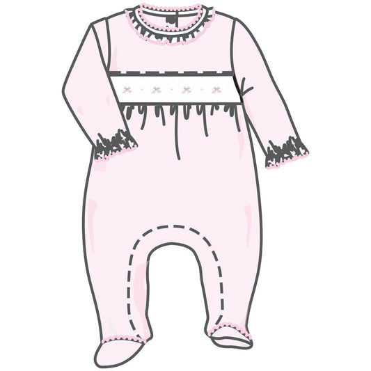 Amelia's Classics Pink Solid Smocked Footie