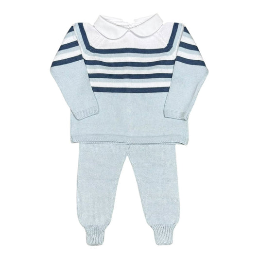 Blue Stripe Knit Set