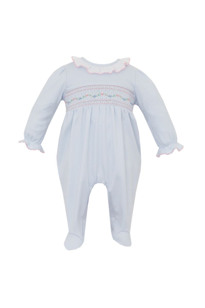 MERY BLUE SMOCKED FOOTIE