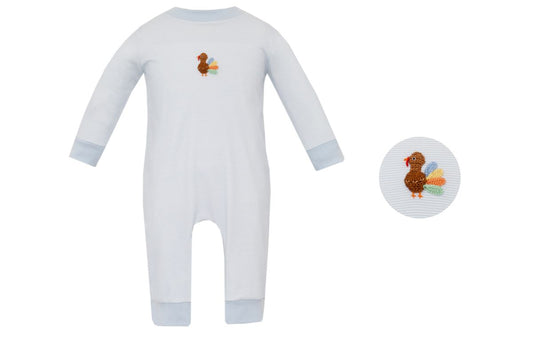 Turkey - Blue Stripe Romper