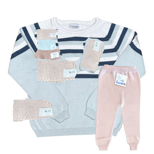 Toddler - Pink Knit Stripe Set