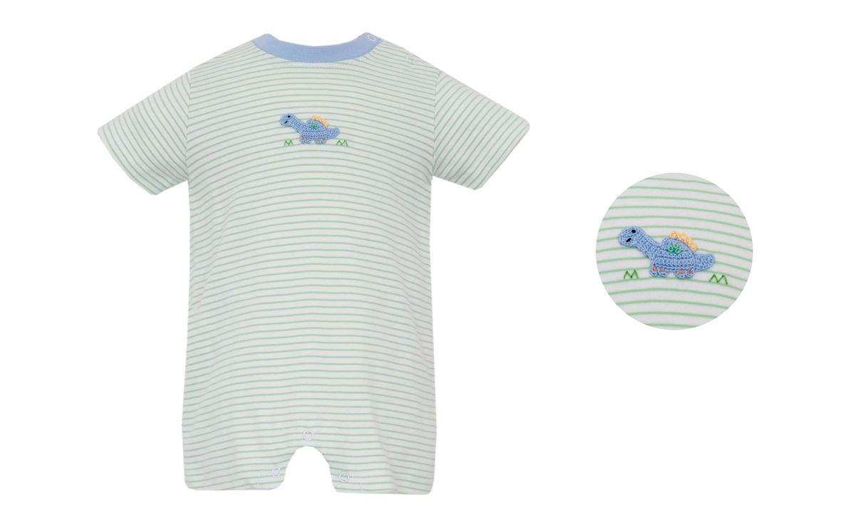 Dinos - Green Stripe Romper