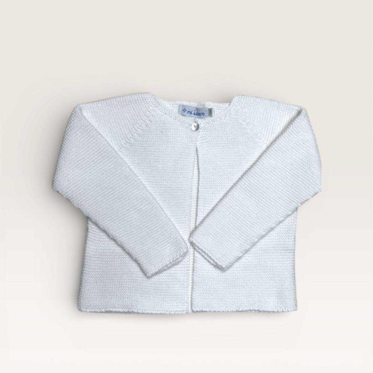 White Single Button Knit Cardigan