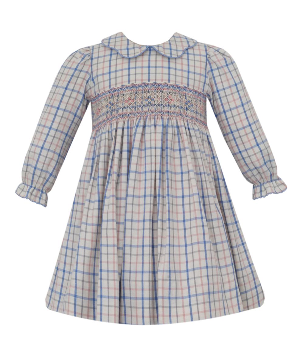 LUCIA - Pink & Blue plaid float w/ scalloped collar **PRESALE-SHIPS MID SEPTEMBER**