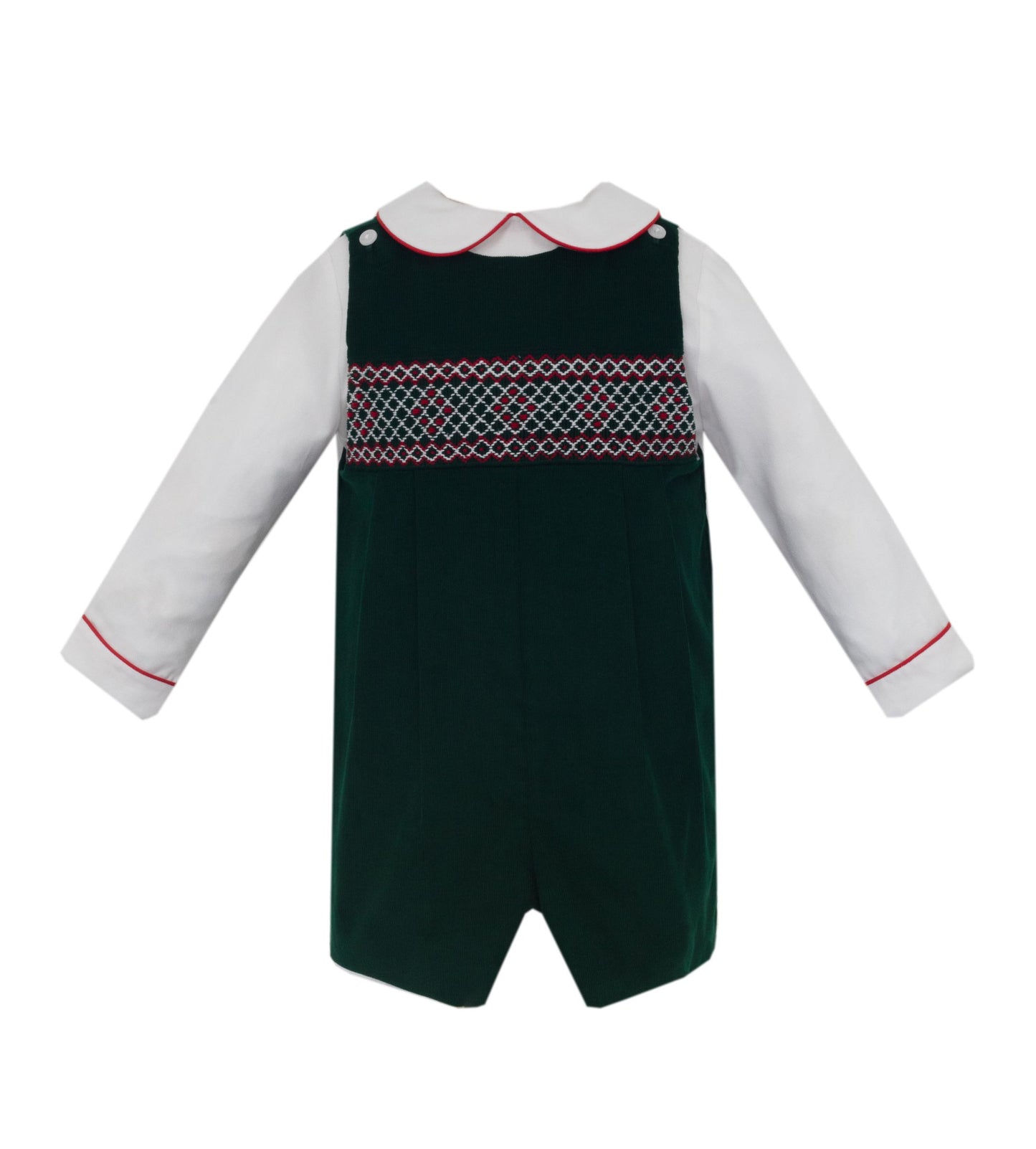 Green Cord Holiday Smocked Jon Jon