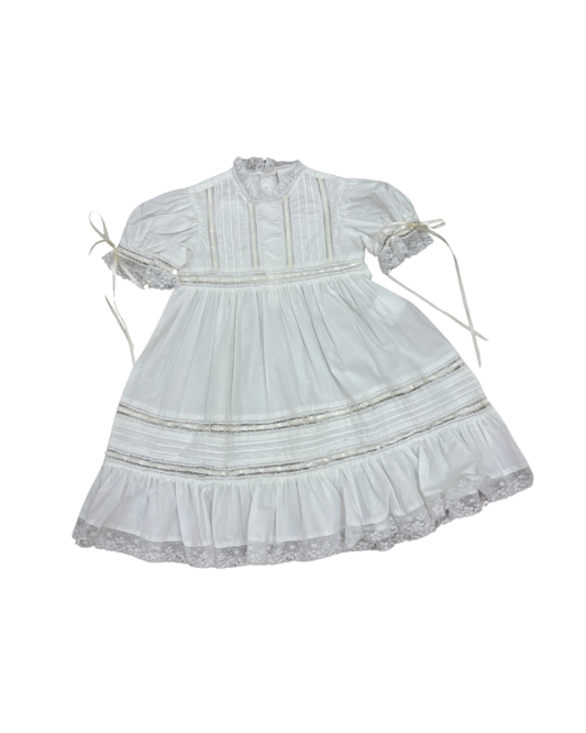 Annie Dress - Blessing White, Ecru Satin Ribbon