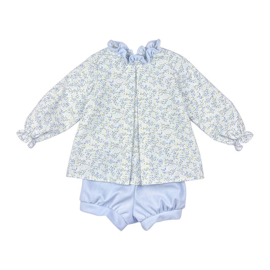 Isla - Blue Floral Banded Short Set *PRE ORDER*