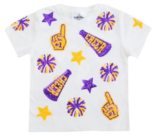 Belle Cher Sequin Game Day Top