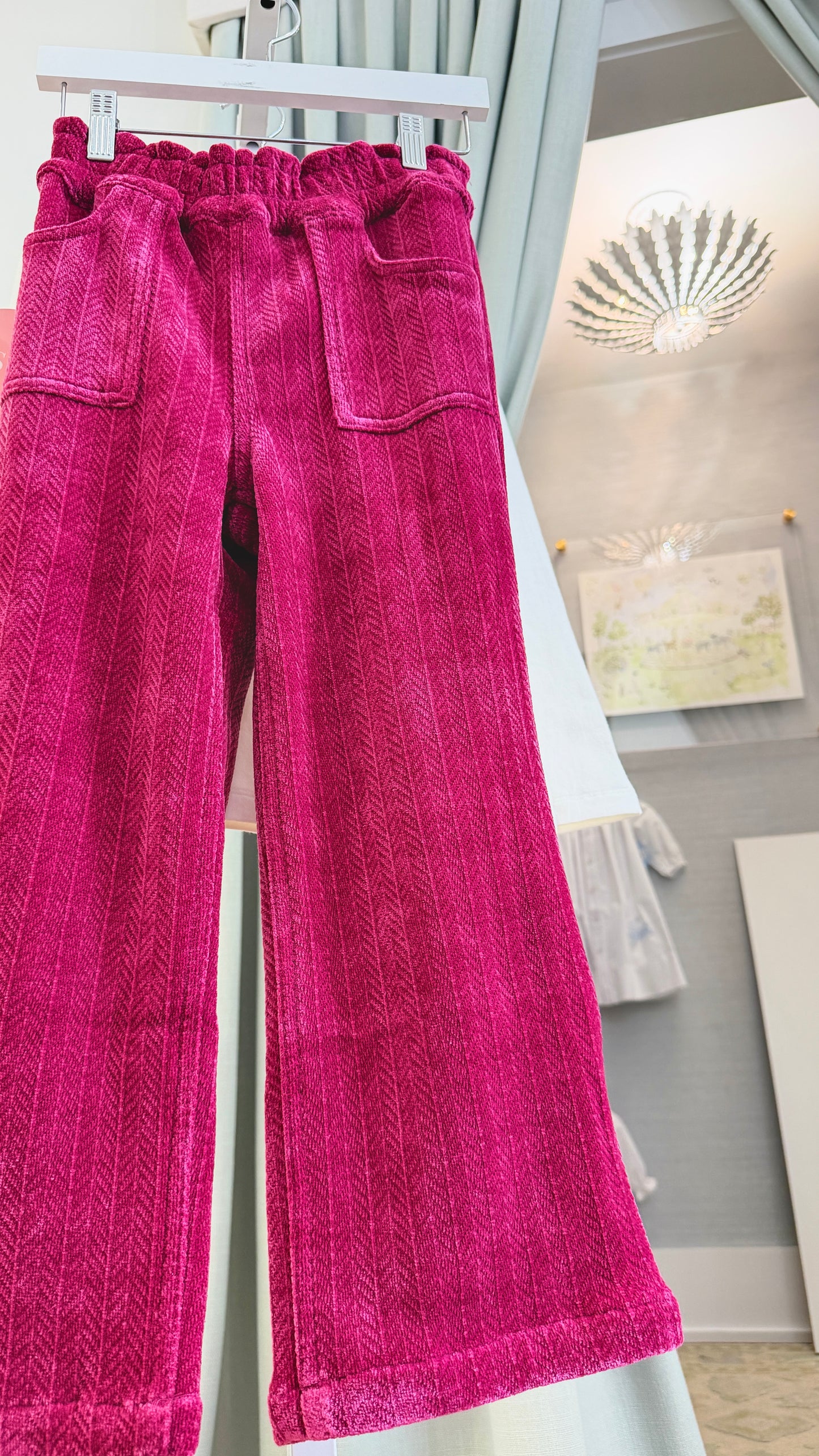 Chelsea Pant - Fuchsia Herringbone Corduroy
