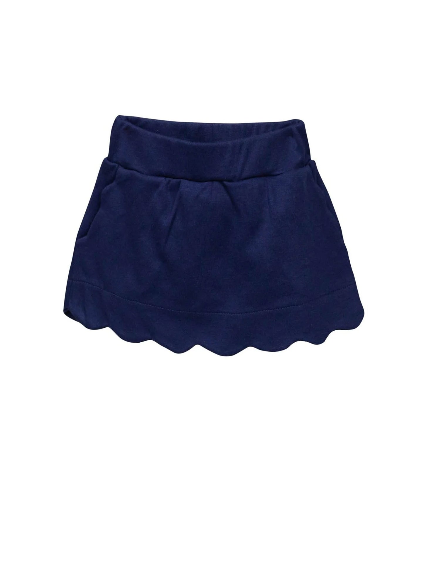 Pima Scalloped Skort - Navy