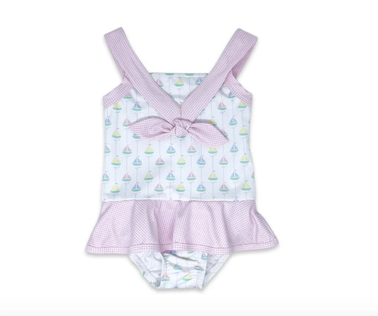 Nora Swimsuit - Seaside Sailboat