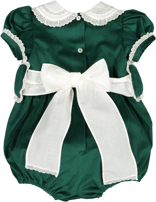 Green Velvet Romper *SHIPS DEC*