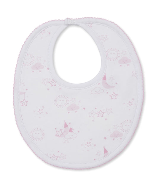 Sleepy Moon Bib - Pink