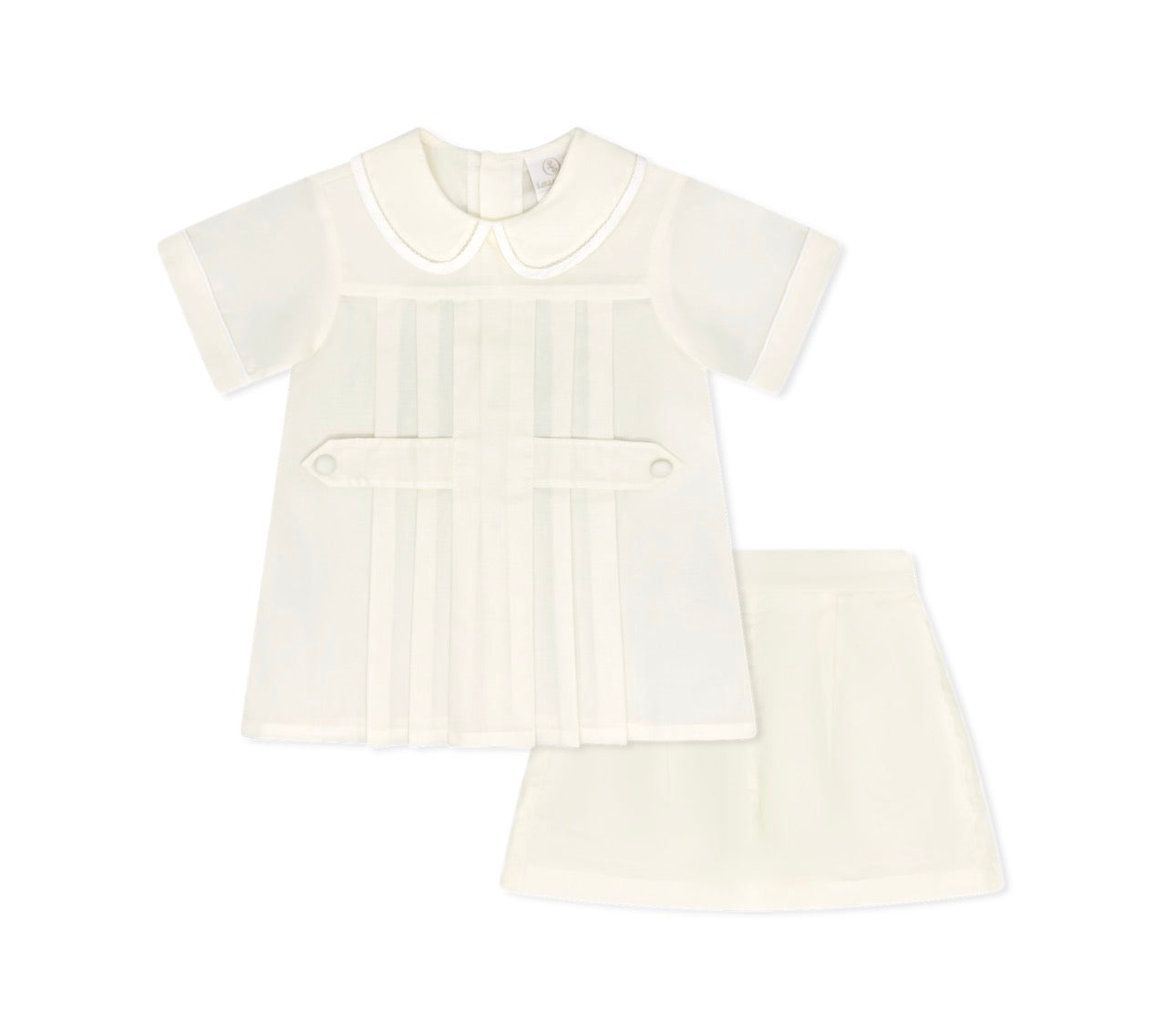 Andrew Short Set- Blessings Yellow Batiste with White Welting