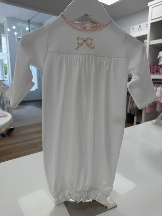 Pretty Bows Embroidered Converter Gown with Crochet Trim