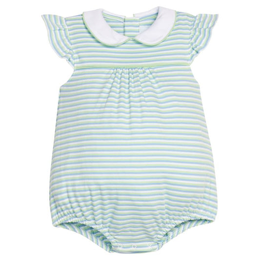 Angel Sleeve Peter Pan Bubble - Greenview Stripe Knit