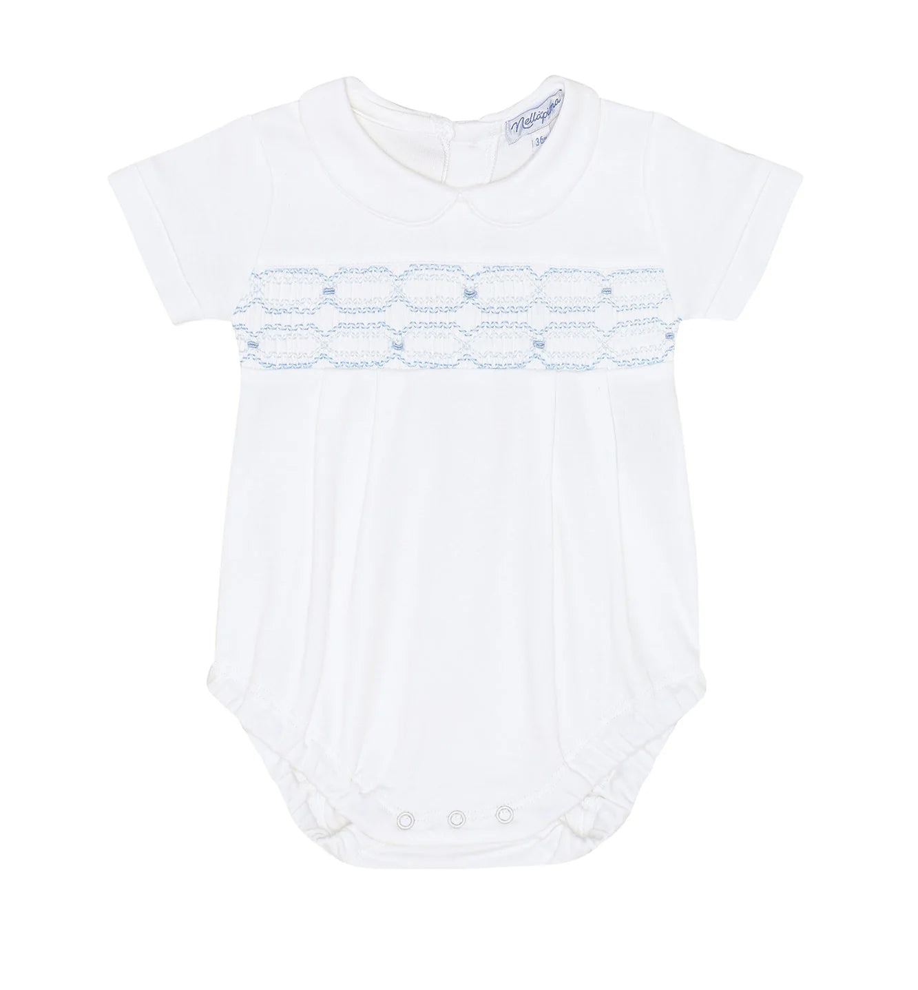 Signature Smocked Boys Bubble- White