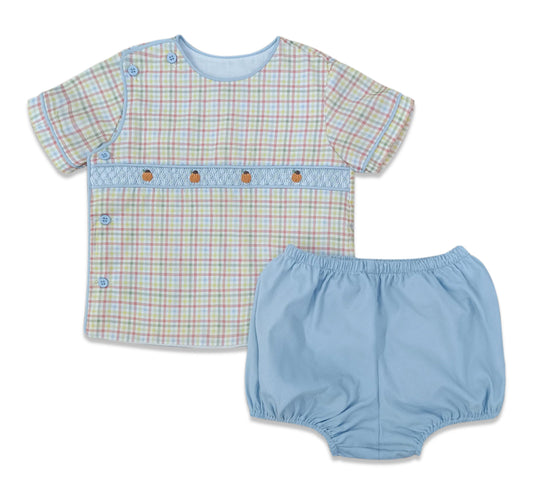 Beau Bloomer Set - Plaid/Pumpkin