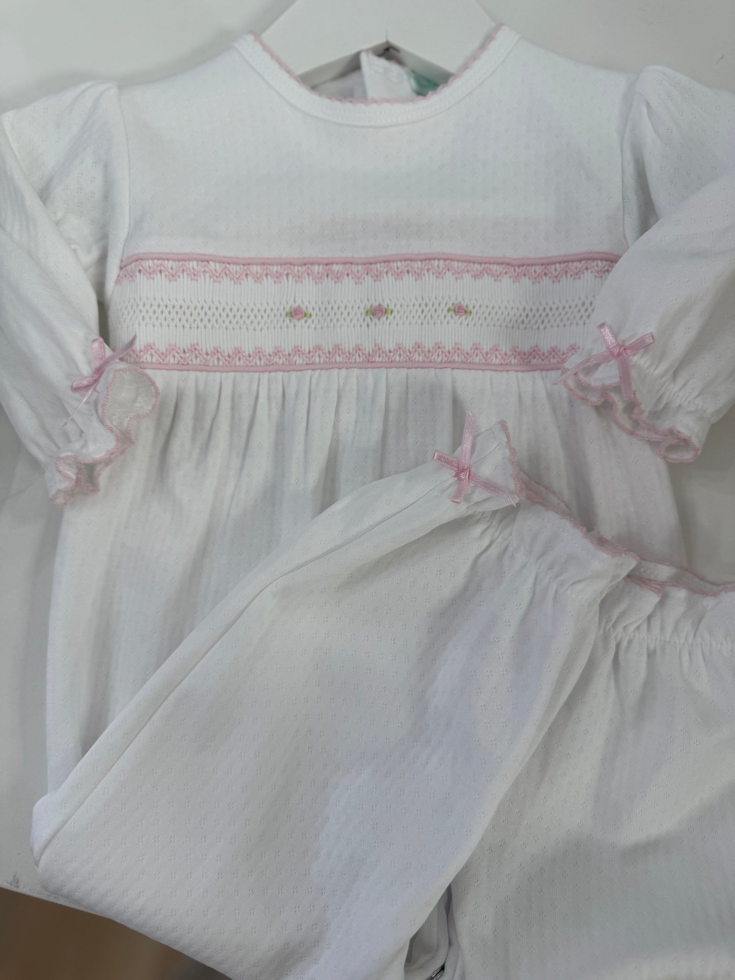 Baby Girl's "Sweet Baby" White Jacquard Converter