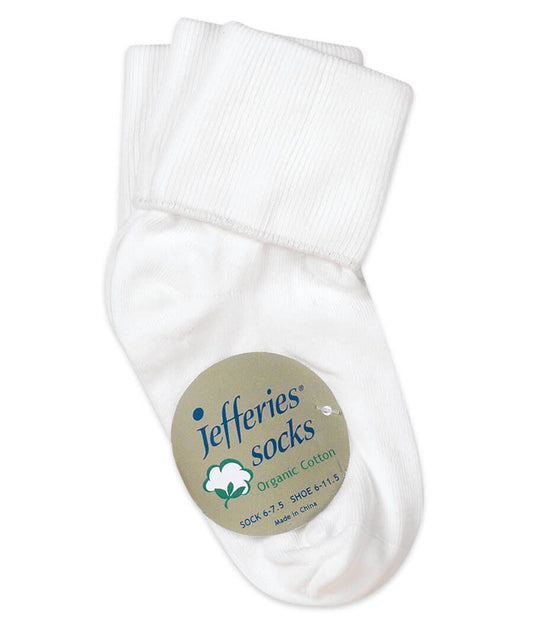White seamless - plain turn cuff (pack of 3)