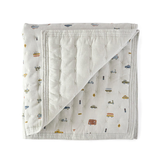 Quilted Chambray Blanket - Rush Hour