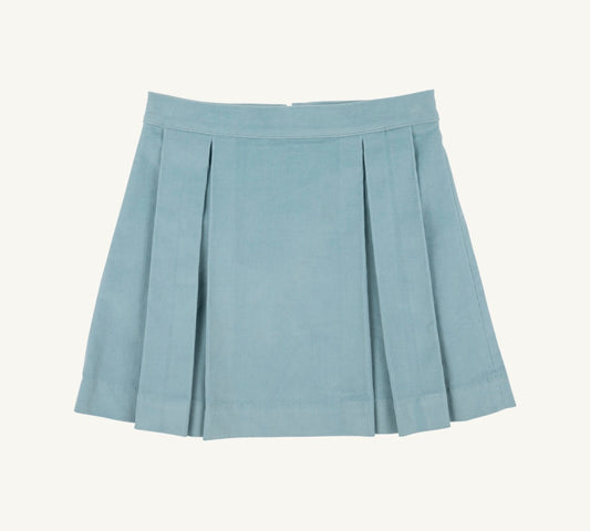 Parson Pleated Skirt - Corduroy-Old Greenwich Green