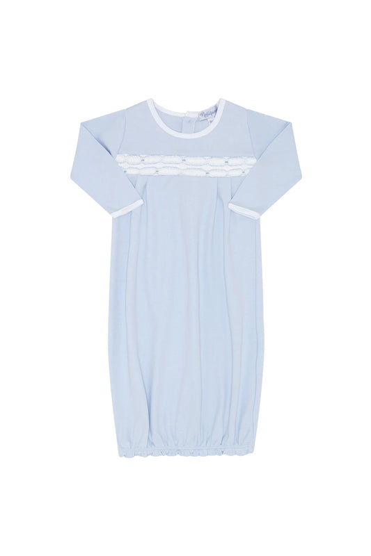 Signature Smocked Boys Gown - Blue