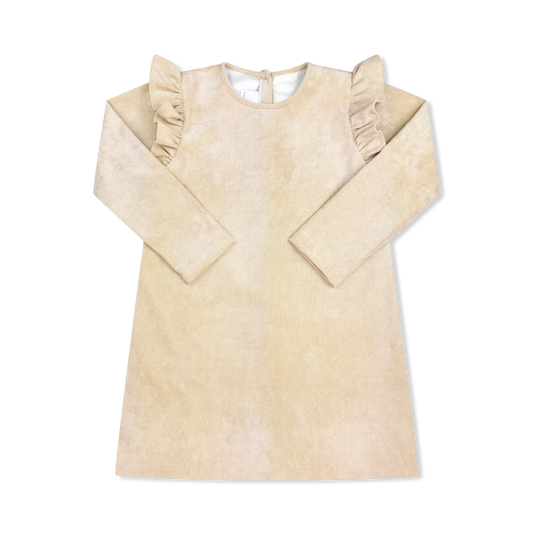 Evelyn Dress Long Sleeve - Alexandria Khaki Corduroy
