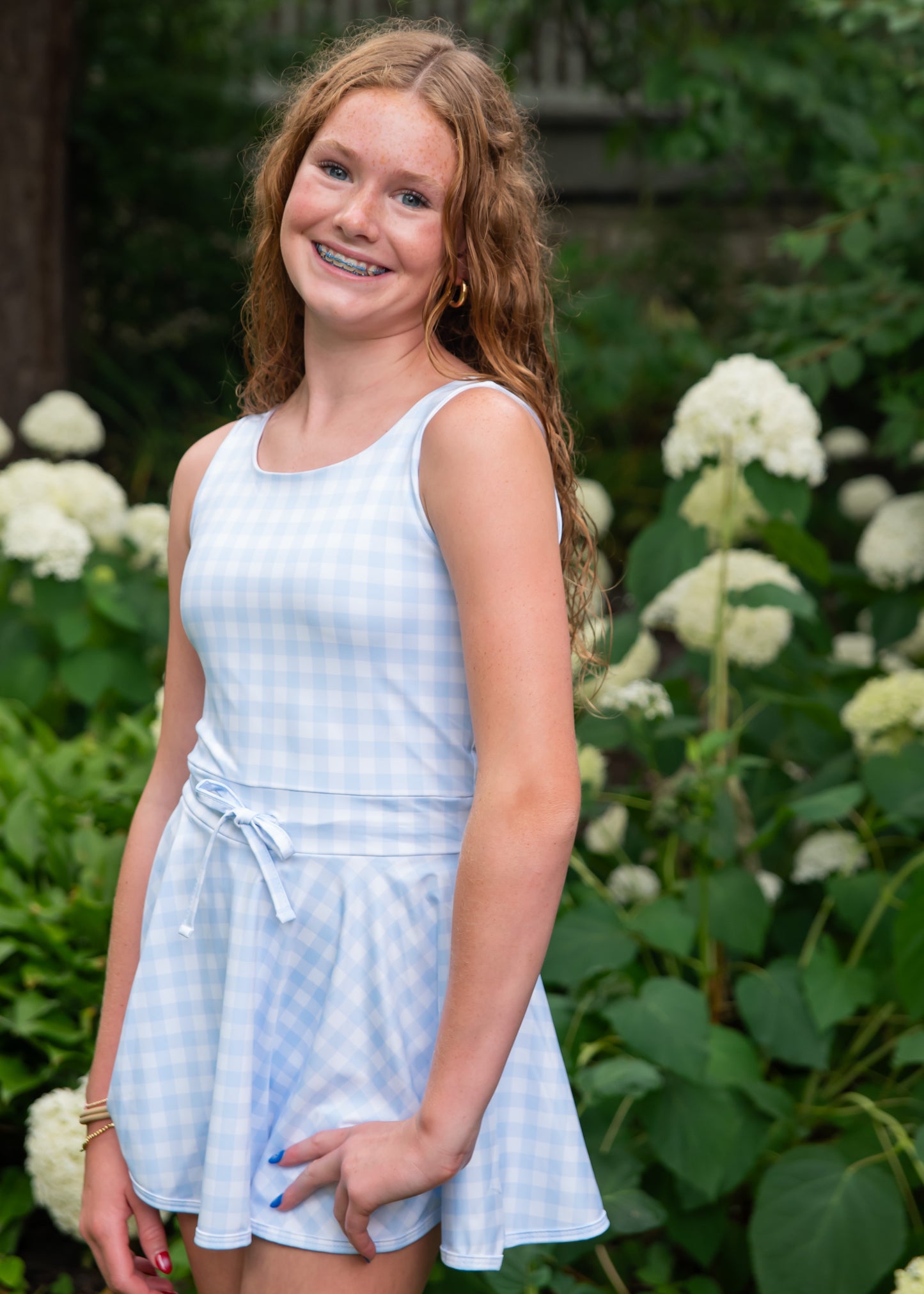 Athleisure Tie Dress Blue Gingham *PRESALE*