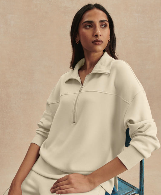Kayleigh Half Zip Sweat - Pristine