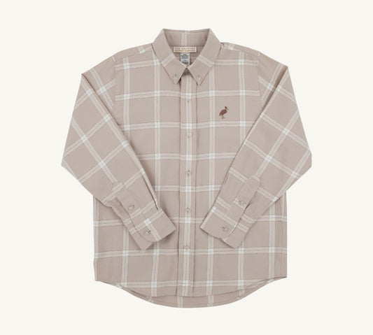 Dean's List Dress Shirt - Flannel-Thompson Park Plaid/Gray Bay Brown