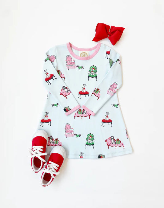 Long Sleeve Polly Play Dress - Paw-recious