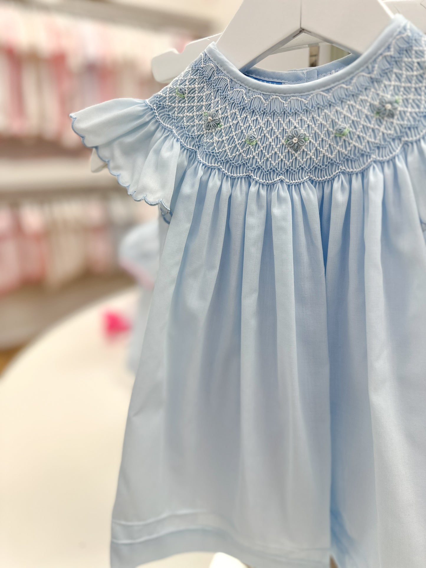 Amelie Bloomer Set - Light Blue Swiss Batiste