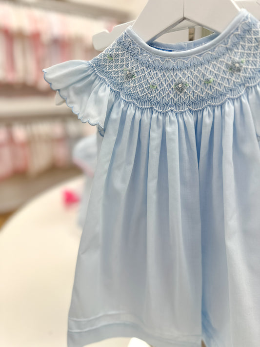 Amelie Bloomer Set - Light Blue Swiss Batiste