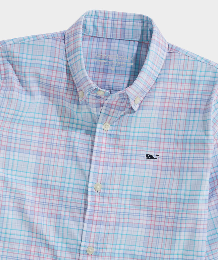 Parrotfish Plaid Featherweight Performance Shirt - Bahama Breeze