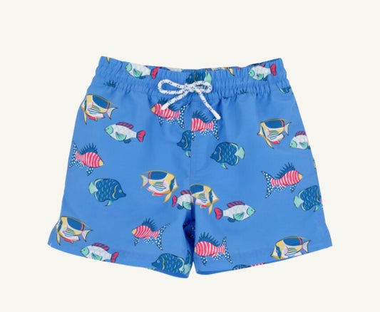 Tortola Swim Trunks- Here Fishy Fishy/Newport Night