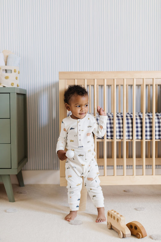 Henley Patch Pocket Romper Rush Hour