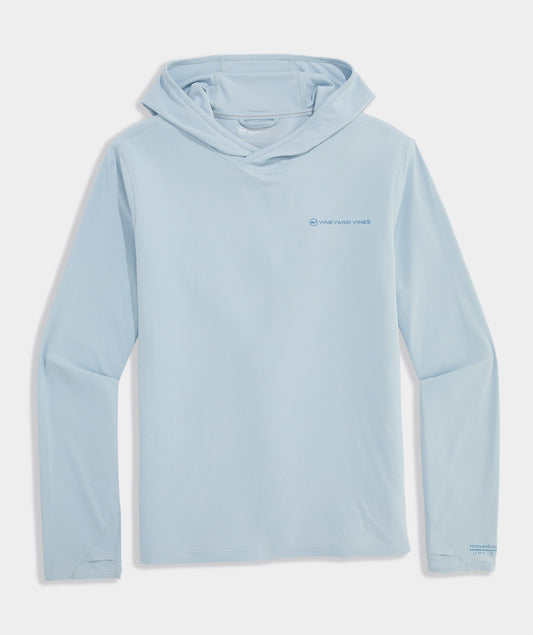 Boys Sun Tech Hoodie-Del Mar Blue