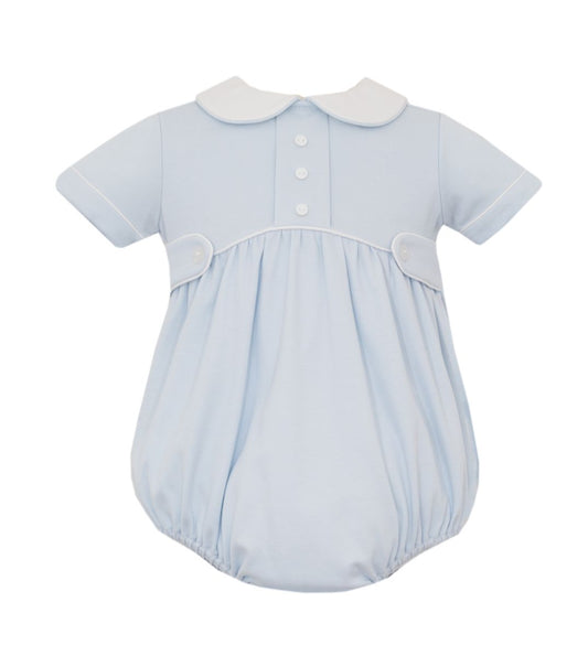 Light Blue Knit Buttons Boy Bubble