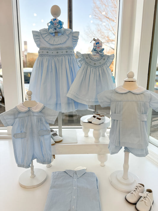 Amelie - Light Blue Swiss Batiste Lined