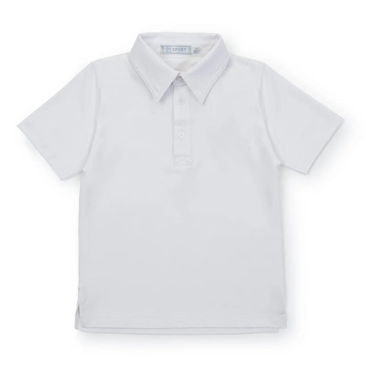 Lila and Hayes White Performance Polo
