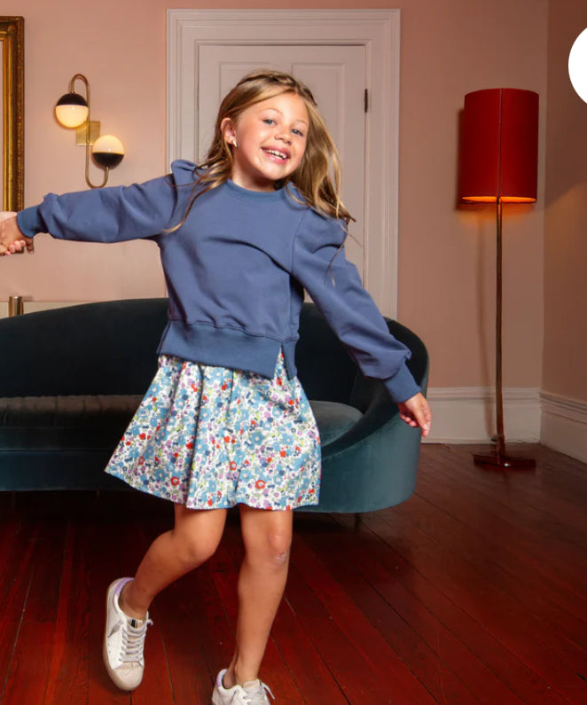 Clara Combo Dress - Slate