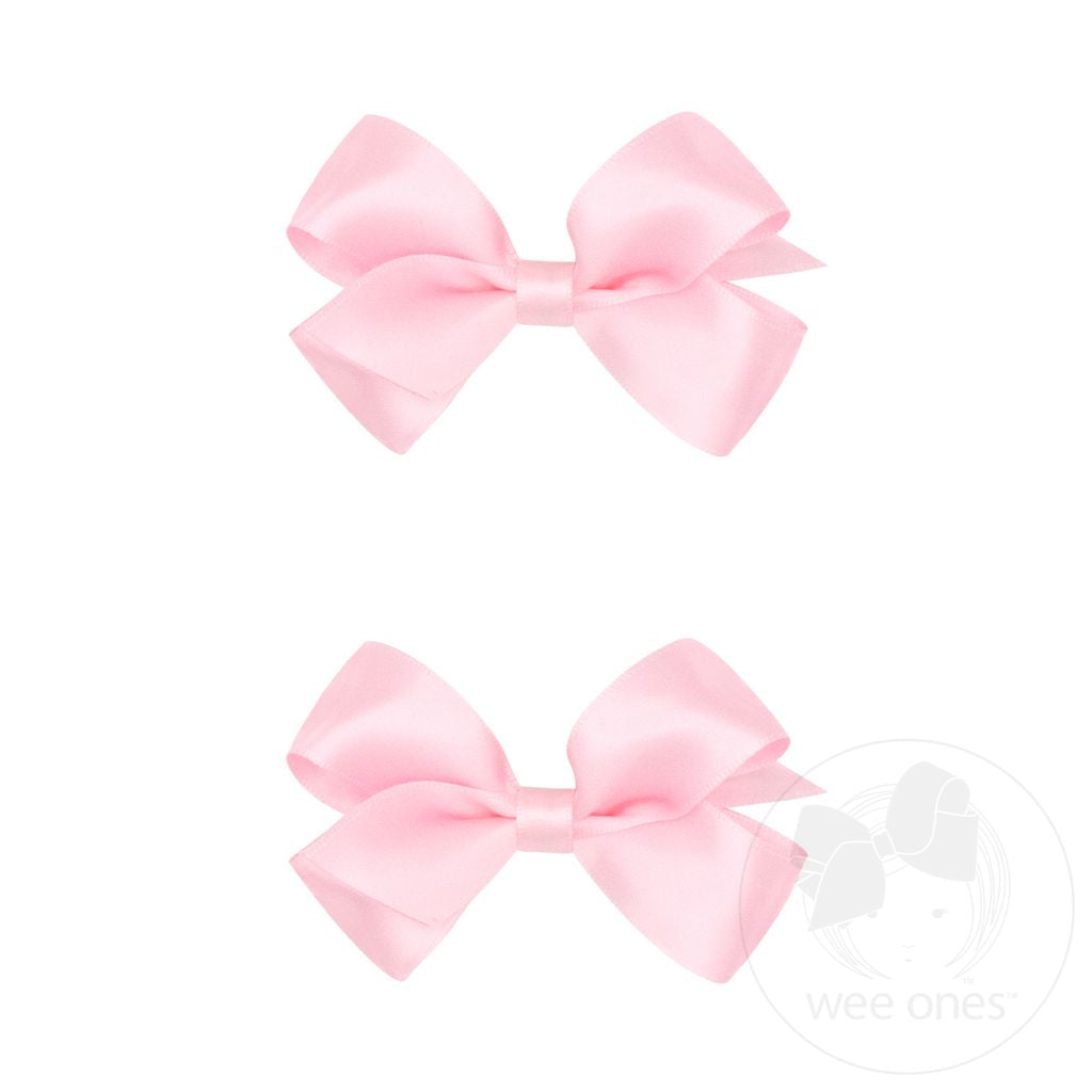 Mini Satin Hair Bow Two Pack