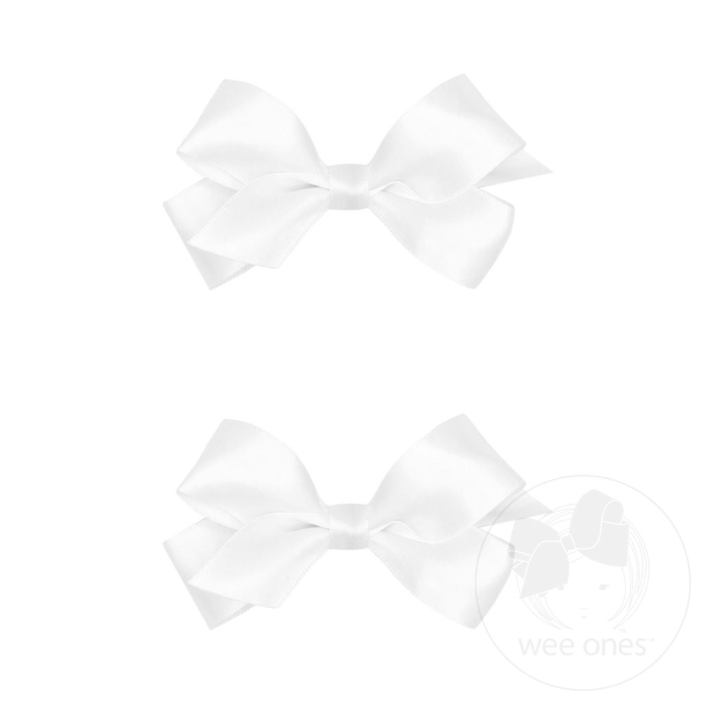 Mini Satin Hair Bow Two Pack